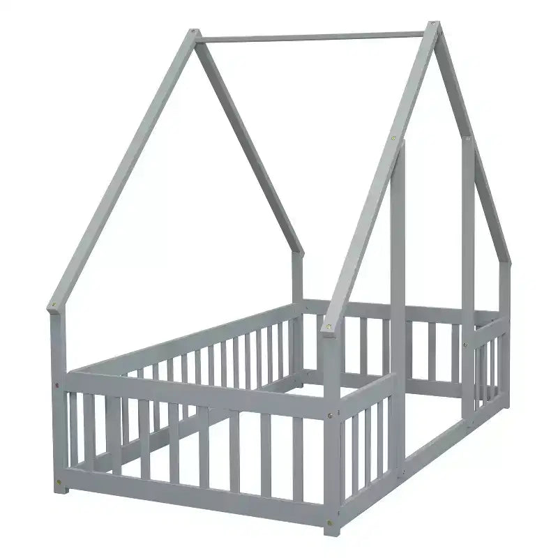 MAYEERTY Cadre de lit Queen Size, pas besoin de sommier, en bois de pin massif, design silencieux