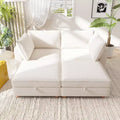 GDFStudio Zayne Modern 4-Seat Fabric Upholstered Modular Convertible Sectional Sofa with Storage