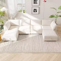 GDFStudio Zayne Modern 6-Seat Fabric Upholstered Modular U-Shaped Sectional Sofa with Storage