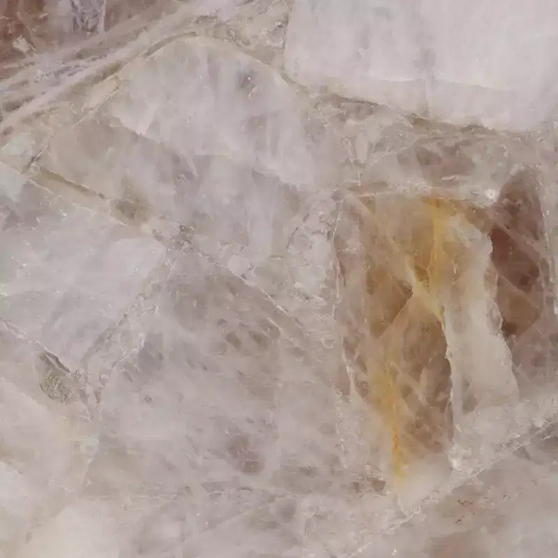 Table d'appoint et de bout ronde décorative pour petits espaces - Plateau en agate avec base en métal pour la décoration du salon et de la chambre - 20, doré et blanc