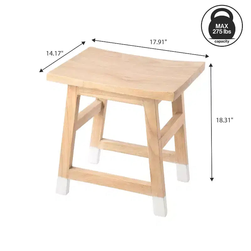JONATHAN Y Finesse 18.3 Tabouret d'appoint classique et décontracté en bois de mindi massif fabriqué à la main avec pieds inclinés