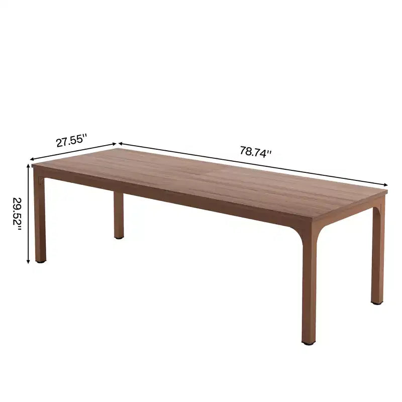 MAYEERTY 78,7 - Bureau double poste industriel extra long, bureau à domicile pour 2 personnes avec cadre métallique robuste, plateau de table en MDF capacité 90 kg