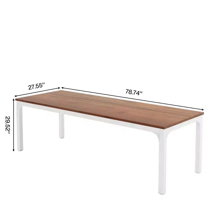 MAYEERTY 78,7 - Bureau double poste industriel extra long, bureau à domicile pour 2 personnes avec cadre métallique robuste, plateau de table en MDF capacité 90 kg