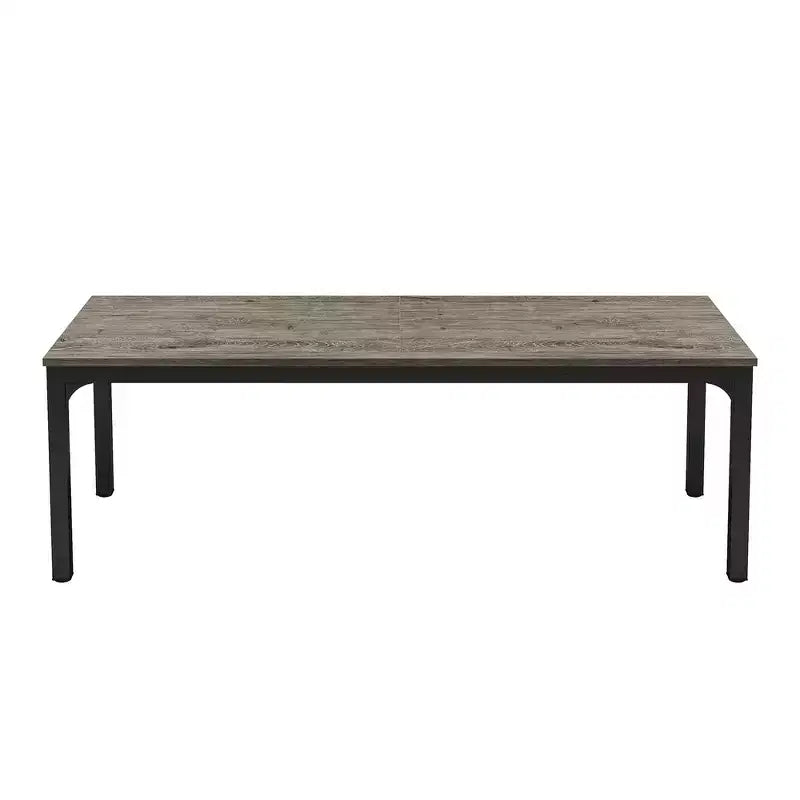 MAYEERTY 78,7 - Bureau double poste industriel extra long, bureau à domicile pour 2 personnes avec cadre métallique robuste, plateau de table en MDF capacité 90 kg