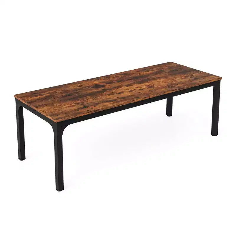 MAYEERTY 78,7 - Bureau double poste industriel extra long, bureau à domicile pour 2 personnes avec cadre métallique robuste, plateau de table en MDF capacité 90 kg