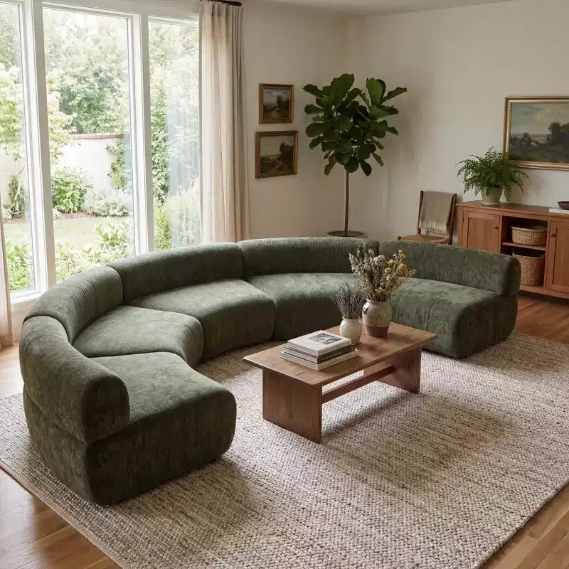 Christopher Knight Home Alan Canapé d'angle modulable incurvé rembourré 5 places 136,84