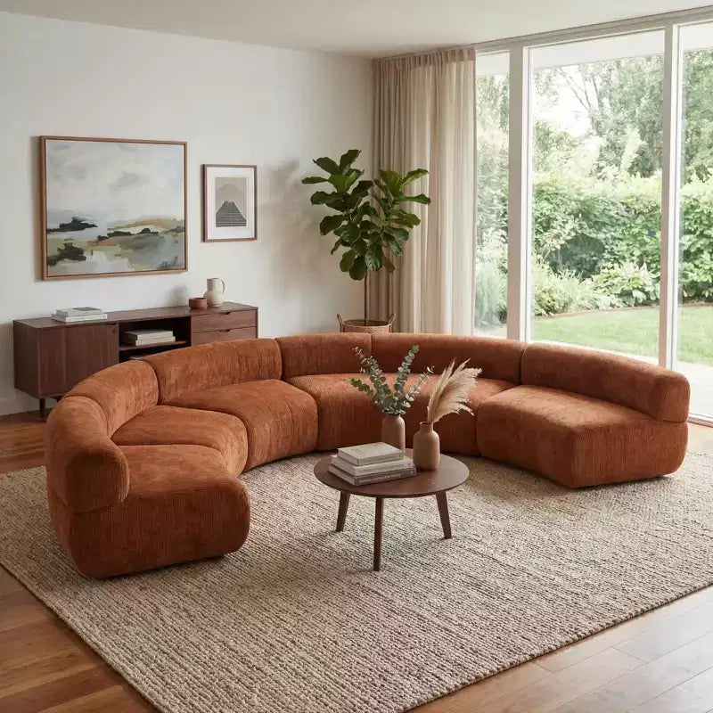 Christopher Knight Home Alan Canapé d'angle modulable incurvé rembourré 5 places 136,84