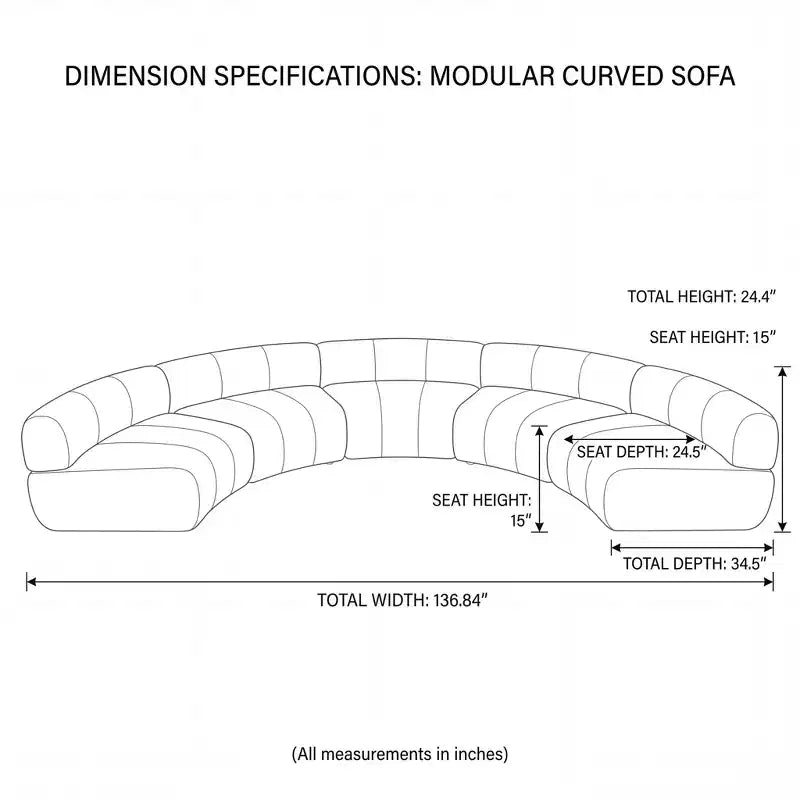 Christopher Knight Home Alan Canapé d'angle modulable incurvé rembourré 5 places 136,84