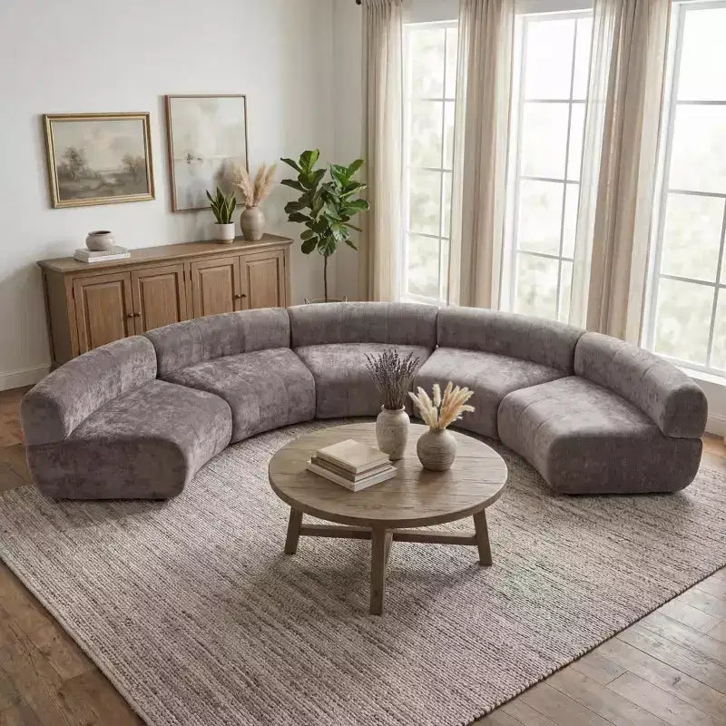 Christopher Knight Home Alan Canapé d'angle modulable incurvé rembourré 5 places 136,84