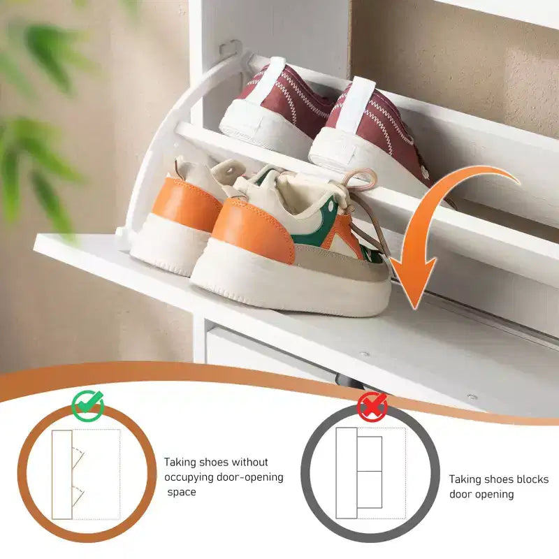 Meuble à chaussures Karl Home 3 tiroirs avec porte de grange et déflecteur supérieur