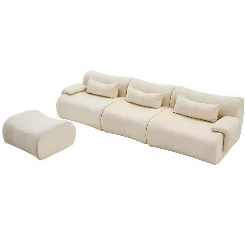 Canapé d'angle sans accoudoirs GDFStudio Yugi Modern 117 places avec accoudoirs incurvés et design épuré