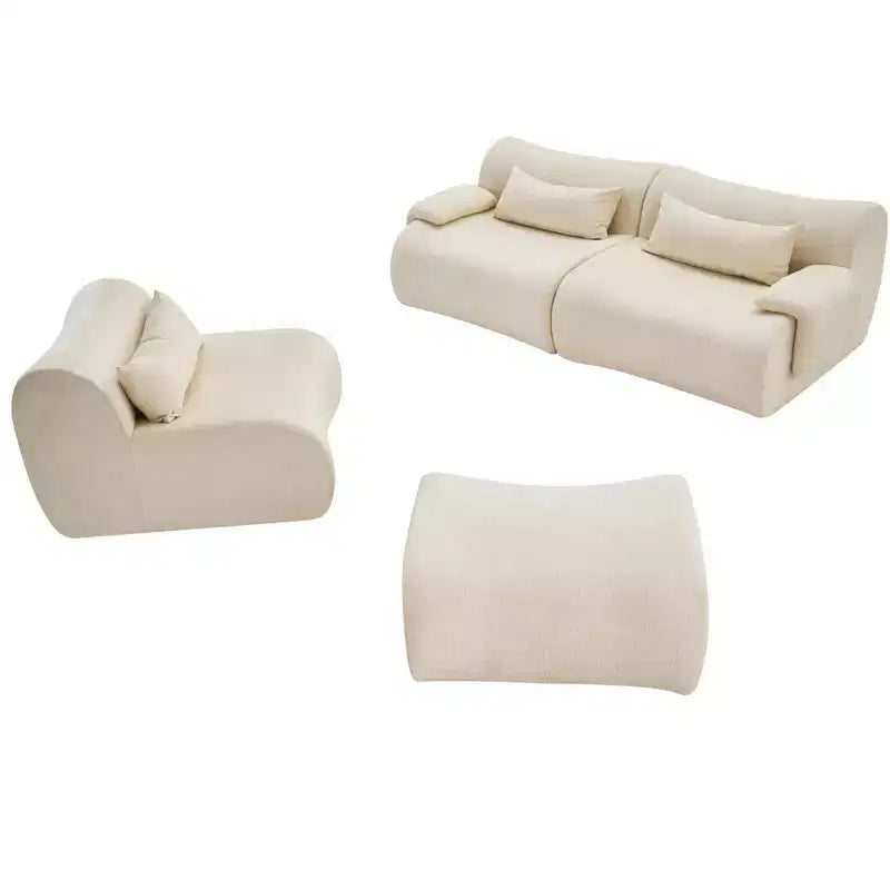 Canapé d'angle sans accoudoirs GDFStudio Yugi Modern 117 places avec accoudoirs incurvés et design épuré