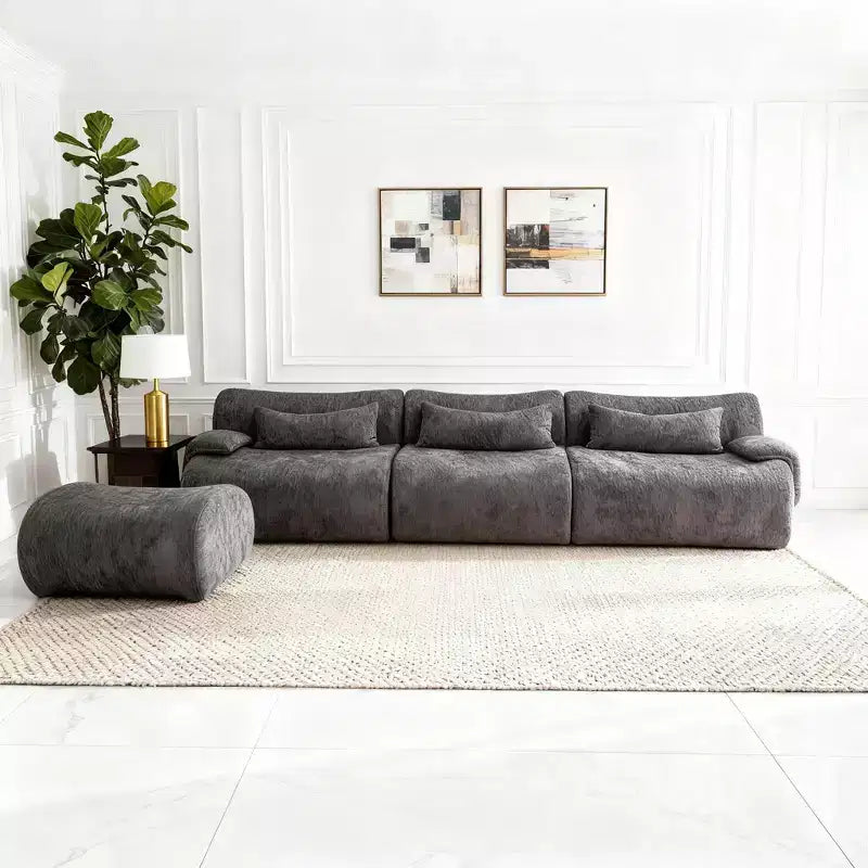 Canapé d'angle sans accoudoirs GDFStudio Yugi Modern 117 places avec accoudoirs incurvés et design épuré