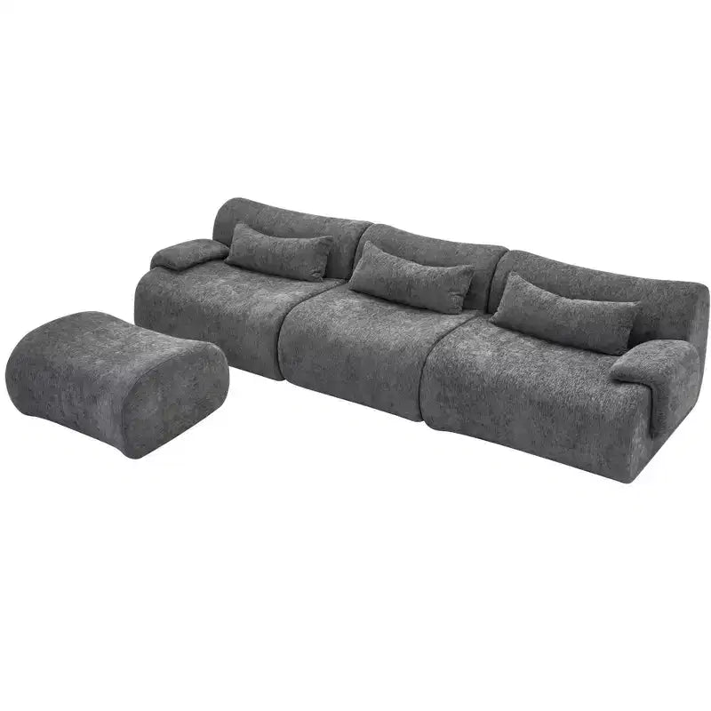 Canapé d'angle sans accoudoirs GDFStudio Yugi Modern 117 places avec accoudoirs incurvés et design épuré