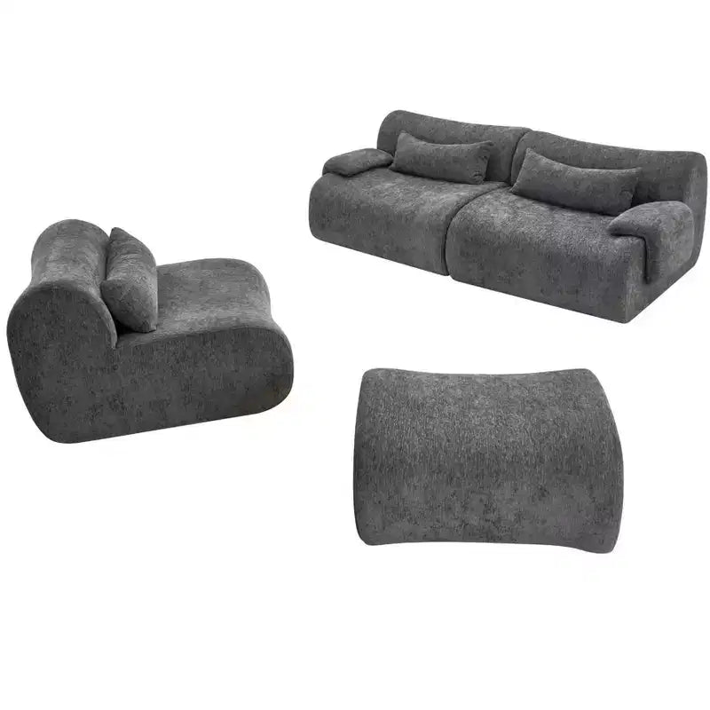 Canapé d'angle sans accoudoirs GDFStudio Yugi Modern 117 places avec accoudoirs incurvés et design épuré