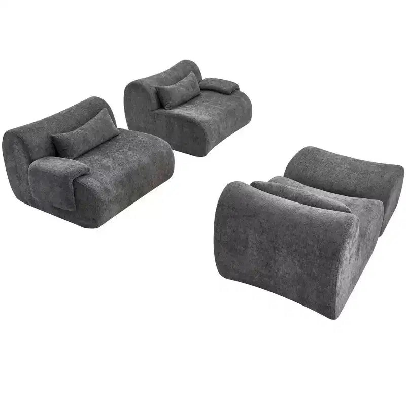 Canapé d'angle sans accoudoirs GDFStudio Yugi Modern 117 places avec accoudoirs incurvés et design épuré