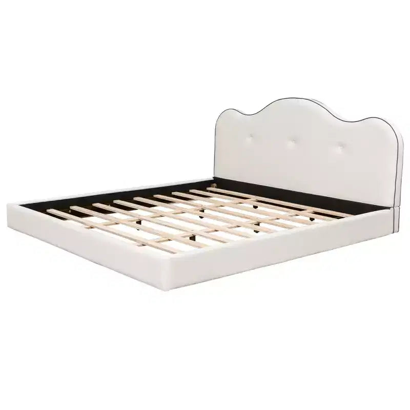 Lit plate-forme en velours Christopher Knight Home Jackson avec tête de lit ondulée
