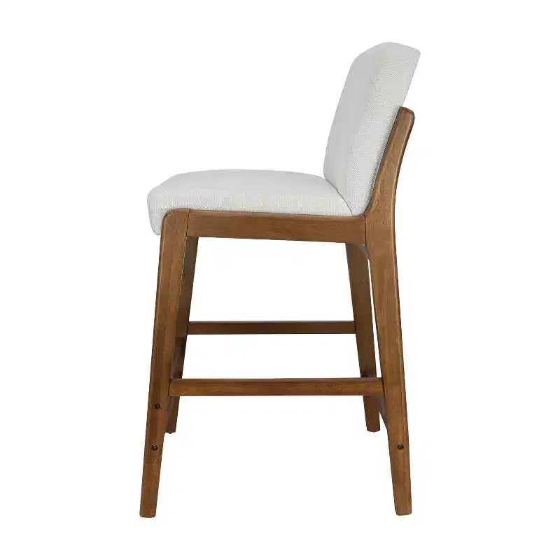 Christopher Knight Home Yvette Tabourets de bar rembourrés en bois d'hévéa de style Mid-Century (Lot de 4)