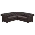 Cartia Linen L-Shaped Sectional Sofa - Dark Grey - iNSPIREQ