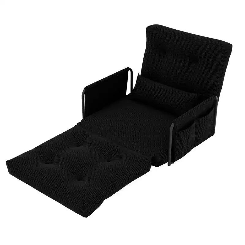 Canapé-lit pliable une place ALAULM, lit canapé pliant 2-en-1 avec oreillers, dossier et accoudoirs réglables et sac de rangement