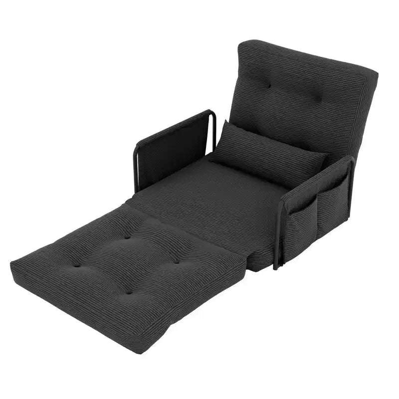 Canapé-lit pliable une place ALAULM, lit canapé pliant 2-en-1 avec oreillers, dossier et accoudoirs réglables et sac de rangement