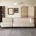 95.3 Modern 2-Piece Modular Sectional Sofa with Contrast Piping & Extra Deep Seating - Cream/Black Gaoyangjiaju