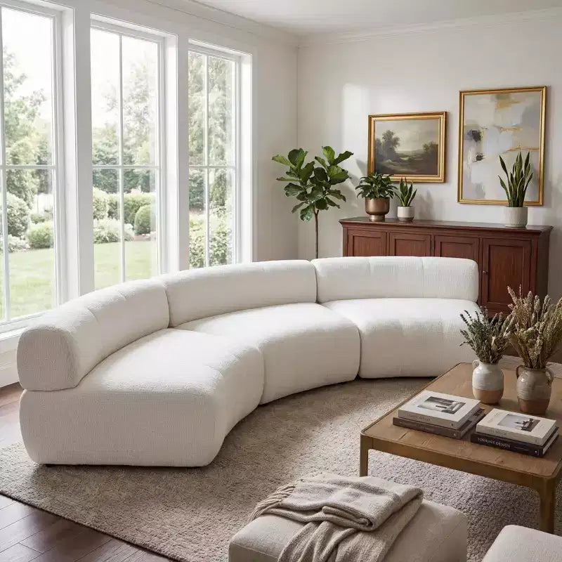 ModernLuxe Modular Sofa Curved Sectional Sofa Compressed Cloud Couch, No Assembly Needed