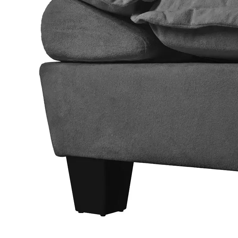 Canapé en forme de U Vicky 143 en chenille, avec porte-gobelets et rangement, par GDFStudio