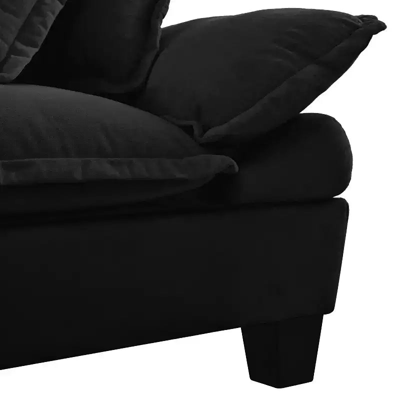 Canapé en forme de U Vicky 143 en chenille, avec porte-gobelets et rangement, par GDFStudio