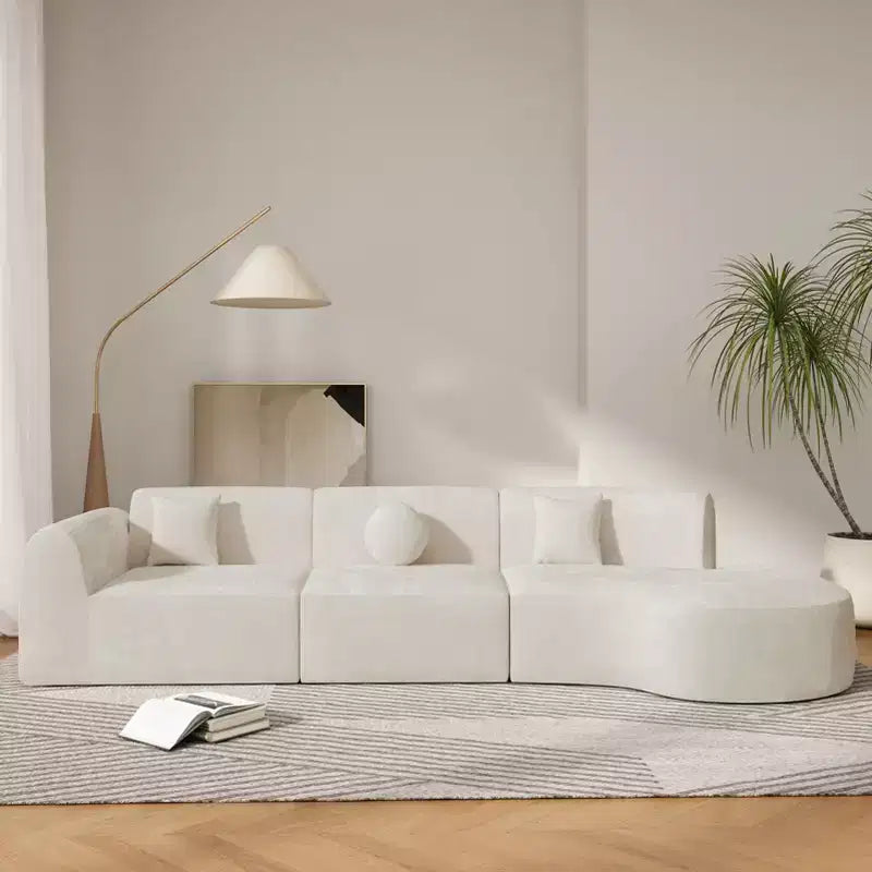 Christopher Knight Home Isolde 140 Canapé d'angle incurvé moderne 4 places rembourré