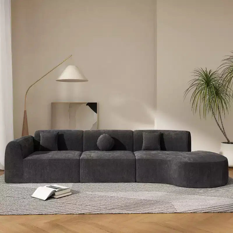 Christopher Knight Home Isolde 140 Canapé d'angle incurvé moderne 4 places rembourré