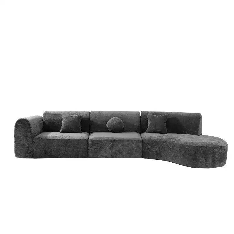 Christopher Knight Home Isolde 140 Canapé d'angle incurvé moderne 4 places rembourré
