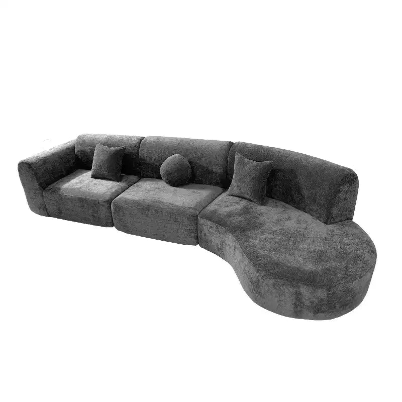 Christopher Knight Home Isolde 140 Canapé d'angle incurvé moderne 4 places rembourré