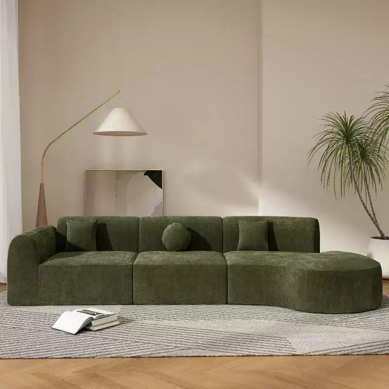 Christopher Knight Home Isolde 140 Canapé d'angle incurvé moderne 4 places rembourré