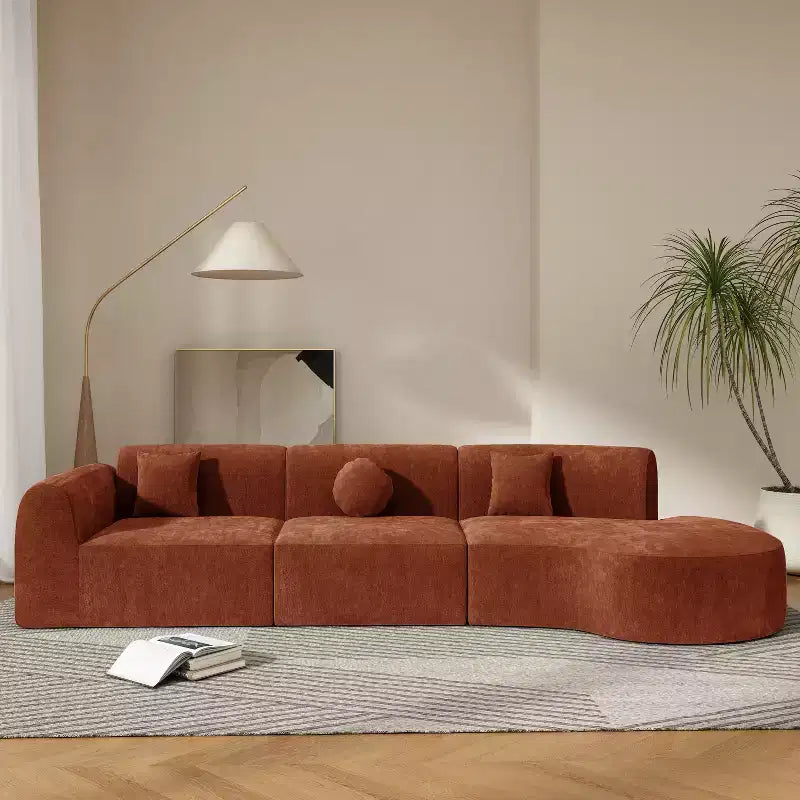 Christopher Knight Home Isolde 140 Canapé d'angle incurvé moderne 4 places rembourré