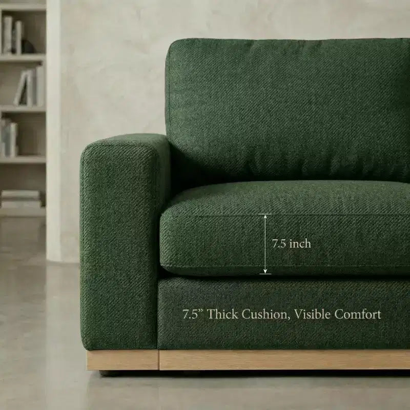 Dyonery 42 Fauteuil Accent pour Salon, Fauteuil Inclinable Large Surdimensionné, Fauteuil en Tissu Chenille, Cadre en Bois Massif, Coussins à Ressorts, Assemblage Facile