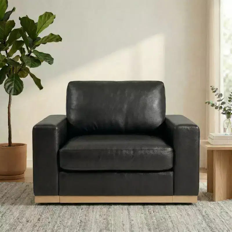 Dyonery 42 Fauteuil Accent pour Salon, Fauteuil Inclinable Large Surdimensionné, Fauteuil en Tissu Chenille, Cadre en Bois Massif, Coussins à Ressorts, Assemblage Facile
