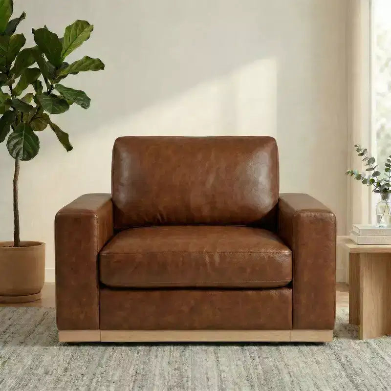 Dyonery 42 Fauteuil Accent pour Salon, Fauteuil Inclinable Large Surdimensionné, Fauteuil en Tissu Chenille, Cadre en Bois Massif, Coussins à Ressorts, Assemblage Facile
