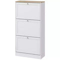 Shoe Cabinet with 3 Flip Drawers - Modern Narrow Shoe Storage for Entryway, 12-18 Pairs