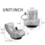 Fauteuil inclinable pivotant simple en bouclette beige avec dossier et appui-tête réglables