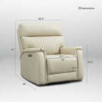Fauteuil inclinable électrique zéro gravité en cuir avec appui-tête électrique, soutien lombaire électrique, port USB et USB-C