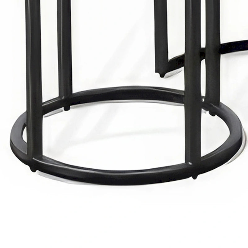 Ensemble de tables d'appoint gigognes 2 pièces marron foncé et noir (Lot de 2)