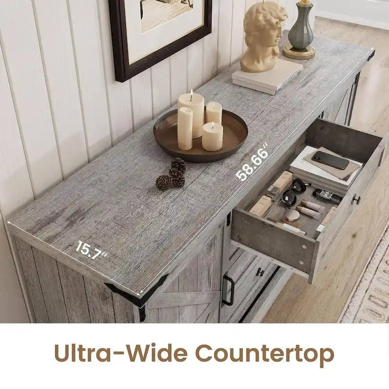 Commode 4 tiroirs style rustique pour chambre à coucher ou salon