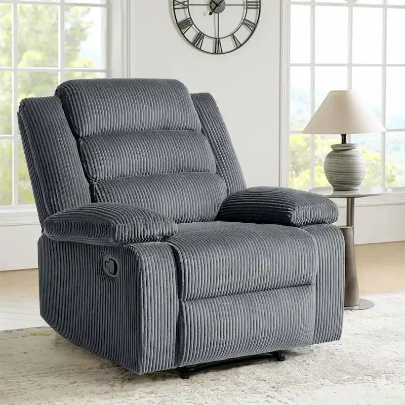 Fauteuil inclinable manuel moderne 36 W en coton/velours côtelé à dossier inclinable