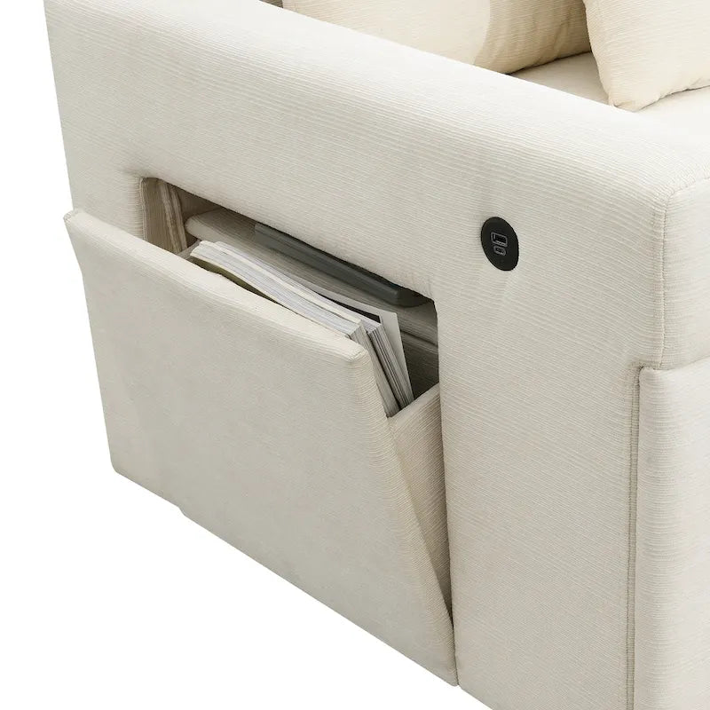 Canapé d'angle en chenille noire en forme de U, 6 places