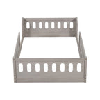 Lit plateforme une personne (deux places) blanc/naturel avec barrière de sécurité