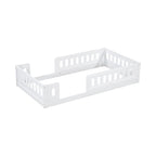 Lit plateforme une personne (deux places) blanc/naturel avec barrière de sécurité