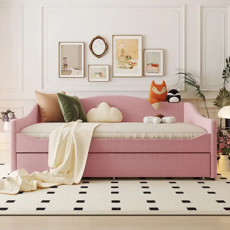 Lit de repos complet en polaire Teddy avec lit gigogne et lumières LED