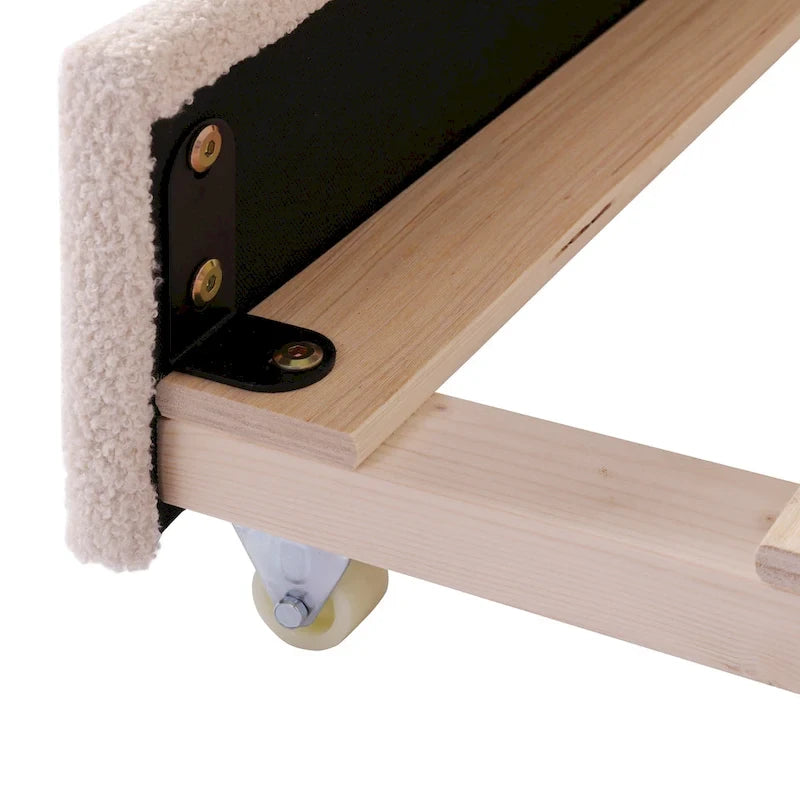 Lit de repos complet en polaire Teddy avec lit gigogne et lumières LED