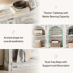 Table console de ferme blanche / marron / noire, 3 étagères, 160 cm de large, entrée et salon